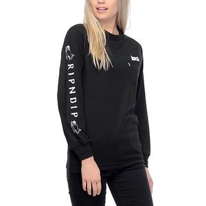 RIPNDIP Lord Nermal Black Long Sleeve T-shirt